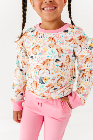 Saddlerose Ruffle Joggers