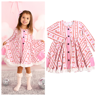 Hallie Button Dress for Valentines Day