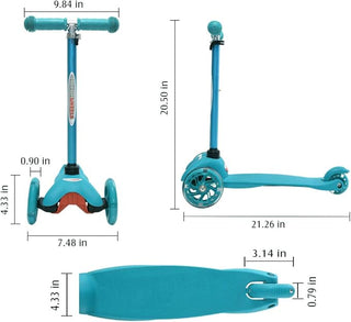 Mega Glidekick Scooter with LED Lights: Aqua