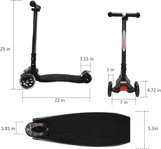 Mega Glidekick Scooter with LED Lights: Black