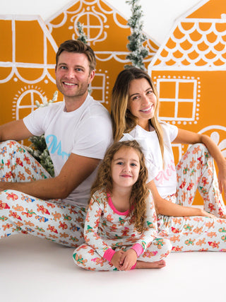 SoftSnooze™ Adult Bamboo Viscose Pink Gingerbread Buddies Pajama Pants