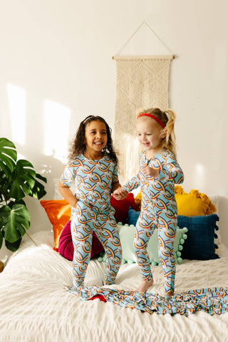 Bamboo Short Sleeve PJ Set: Rainbow Slides