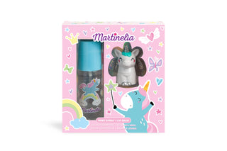 Martinelia Sweet Dreams Unicorn Body Spray & Lip Balm Set – Kids Glitter Lip Balm & Scented Body Mist Gift Set