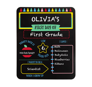 First & Last Day of School Chalkboard Sign – Reusable Back to School Photo Prop & School Memory Board