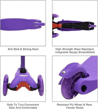 Mega Glidekick Scooter with LED Lights: Purple