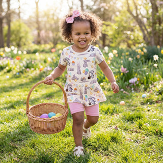 Short Sleeve Playtime Outfit Set Natural Egg Hunt