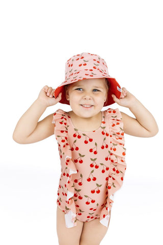 Very Cherry Ruffle Front One Piece Girls Swimsuit