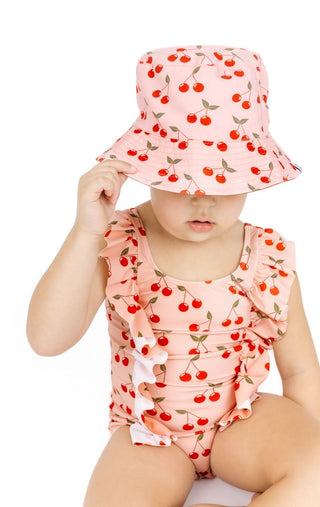 Very Cherry Ruffle Front One Piece Girls Swimsuit
