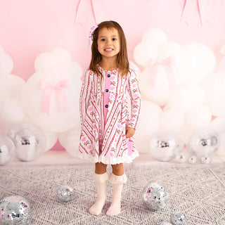 Hallie Button Dress for Valentines Day