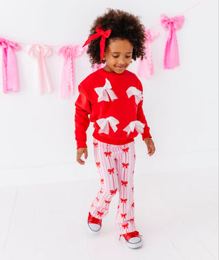 Bamboo/Cotton Pants in Ruby Ribbons