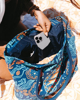 Reef Turtle Printed Beach Tote – Sand Cloud Organic Cotton Large Beach & Travel Bag