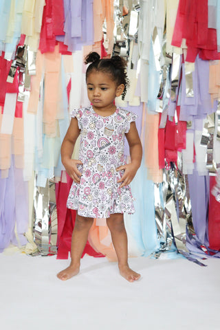 Groovy Birthday Bodysuit Twirl Dress