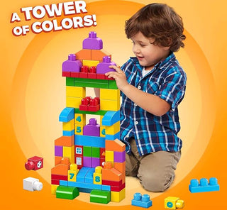 MEGA BLOKS 150 Toddlers Blocks Learning Toy Building Set, Let's Get Learning!