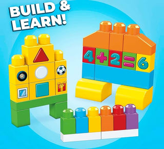 MEGA BLOKS 150 Toddlers Blocks Learning Toy Building Set, Let's Get Learning!