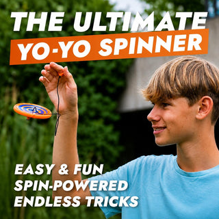 Blue Orange YO-SPIN Metallic Yellow – Gyroscopic Flying Disc, Yo-Yo & Sensory Fidget Skill Toy