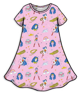 Wonder Woman Bamboo Girls' Short Sleeve Dress