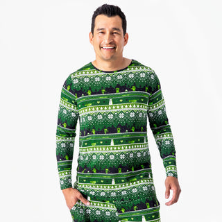 Minecraft Creeper Holiday Bamboo Men's Pajama Set