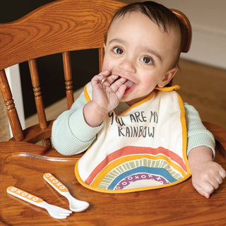 You Are My Rainbow Baby Bib Set – 2-Pack Adjustable Cotton Bibs for Babies &amp; Toddlers