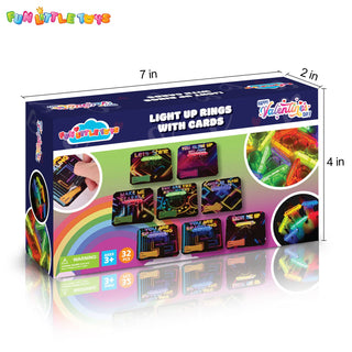 Kids' Valentine Cards & Glow Stick Rings - Set of 36