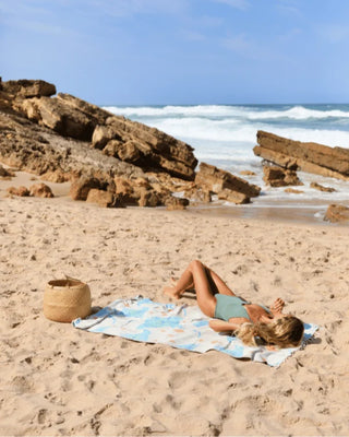 Sea Devils Devil Ray Turkish Organic Cotton Beach Towel – Sand Resistant, Lightweight &amp; Absorbent