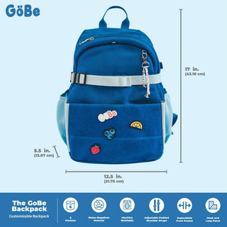 GoBe Customizable Kids Backpack & Lunchbox – Washable Preschool & Toddler Backpack with Lunchbox