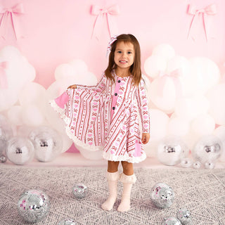 Hallie Button Dress for Valentines Day