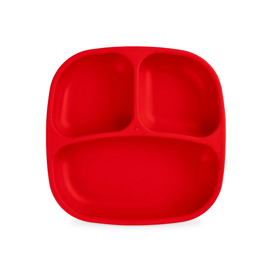7" Divided Plate Red