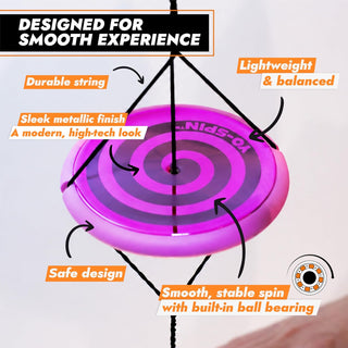 Blue Orange YO-SPIN Metallic Pink – Gyroscopic Flying Disc, Yo-Yo & Sensory Fidget Skill Toy