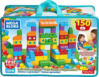 MEGA BLOKS 150 Toddlers Blocks Learning Toy Building Set, Let's Get Learning!