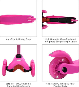 Mega Glidekick Scooter with LED Lights: Pink