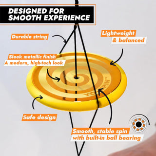 Blue Orange YO-SPIN Metallic Yellow – Gyroscopic Flying Disc, Yo-Yo & Sensory Fidget Skill Toy