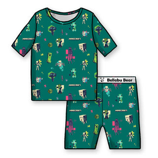 Minecraft: Midnight Mobs Bamboo Kids Pajama Short Set