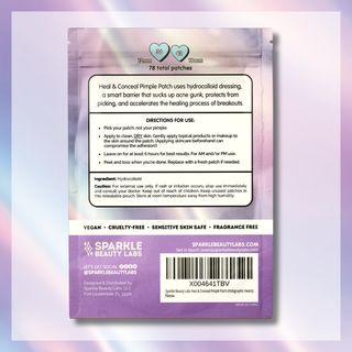 Holographic Heart Hydrocolloid Pimple Patches (78 Count) – Cute Acne Spot Stickers for Blemish Care, Oil Absorption & Skin Protection 💜