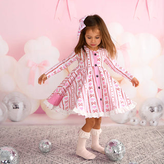 Hallie Button Dress for Valentines Day