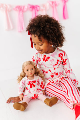 Blushing Bows Bamboo/Cotton Peplum Top