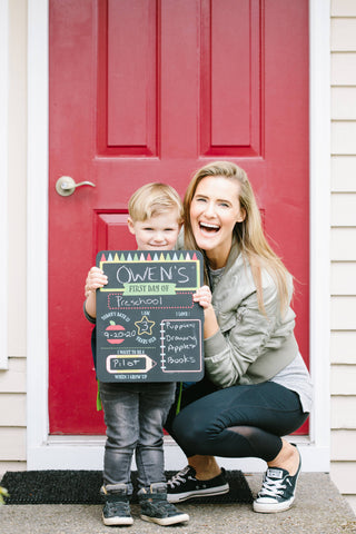First & Last Day of School Chalkboard Sign – Reusable Back to School Photo Prop & School Memory Board