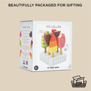 Wooden Ice Lollies &amp; Popsicles Set – 6 Piece Pretend Play Toy