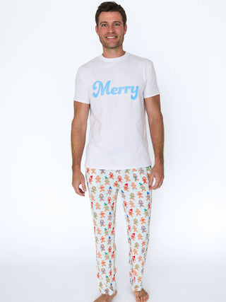 SoftSnooze™ Adult Bamboo Viscose Blue Gingerbread Buddies Pajama Pants
