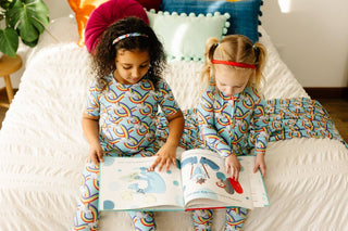 Bamboo Short Sleeve PJ Set: Rainbow Slides