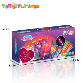 Neon Glow Sticks Valentine's Day Cards - Set of 36