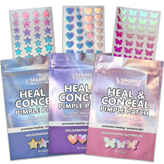 Holographic Star Hydrocolloid Pimple Patches (78 Count) – Cute Acne Spot Stickers for Blemish Cover, Healing & Skin Protection
