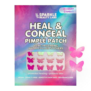 Holographic Butterfly Hydrocolloid Pimple Patches (28 Count) – Cute Acne Spot Stickers for Blemish Care, Oil Absorption & Skin Protection 🦋✨