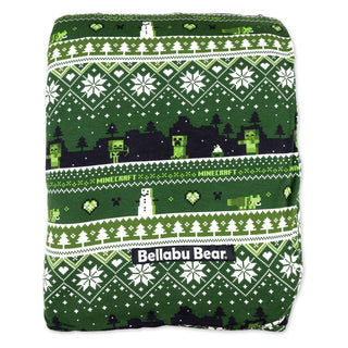Minecraft Creeper Holiday Bamboo/Sherpa Blanket