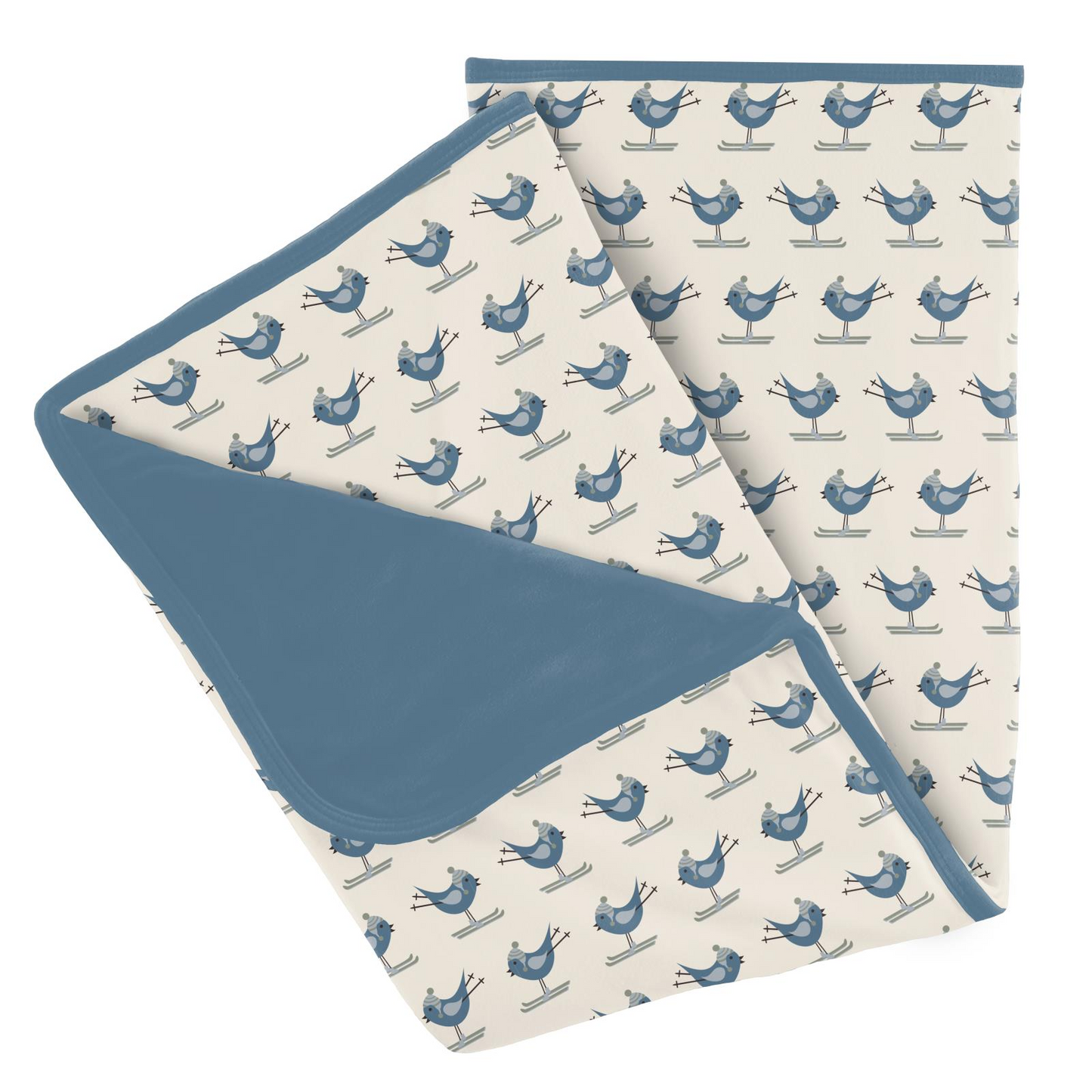 Bamboo Print Stroller Blanket: Natural Ski Birds