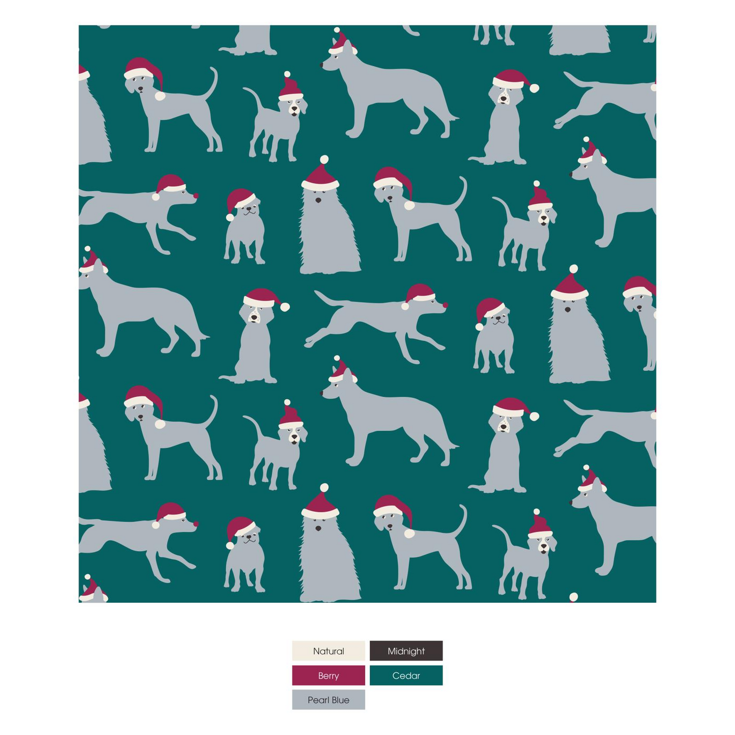 Bamboo Print Stroller Blanket: Cedar Santa Dogs