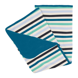 Bamboo Print Stroller Blanket: Little Boy Blue