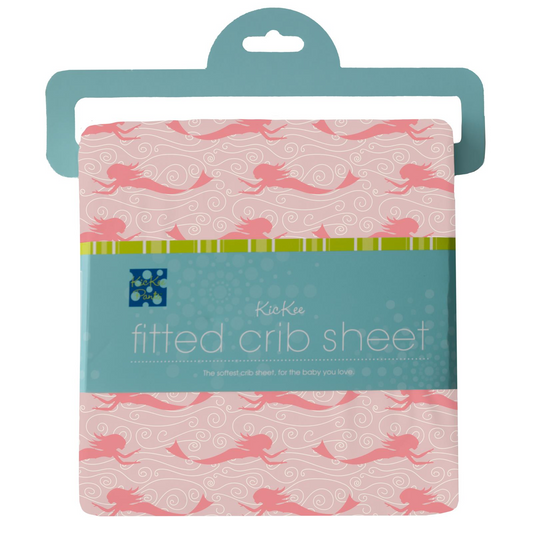 Kickee Pants Print Fitted Crib Sheet: Baby Rose Mermaid