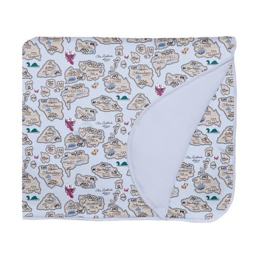Bamboo Fluffle Toddler Blanket: Dew Pirate Map