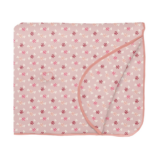 Fluffle Throw Blanket with Embroidery: Baby Rose Peppermints