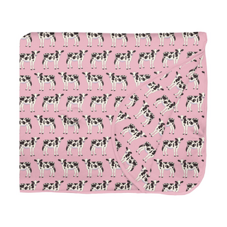 Print Fluffle Throw Blanket with Embroidery Cake Pop Cows